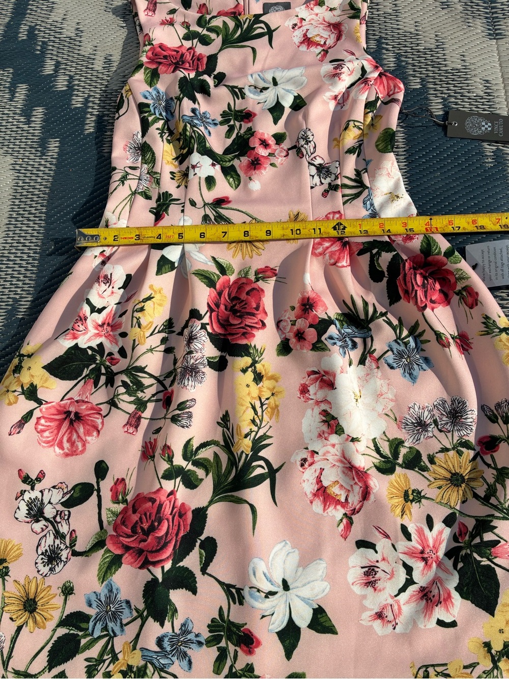 Vince Camuto Blush Pink Floral Fit-and-Flare Scuba knit Dress - Picture 4 of 9
